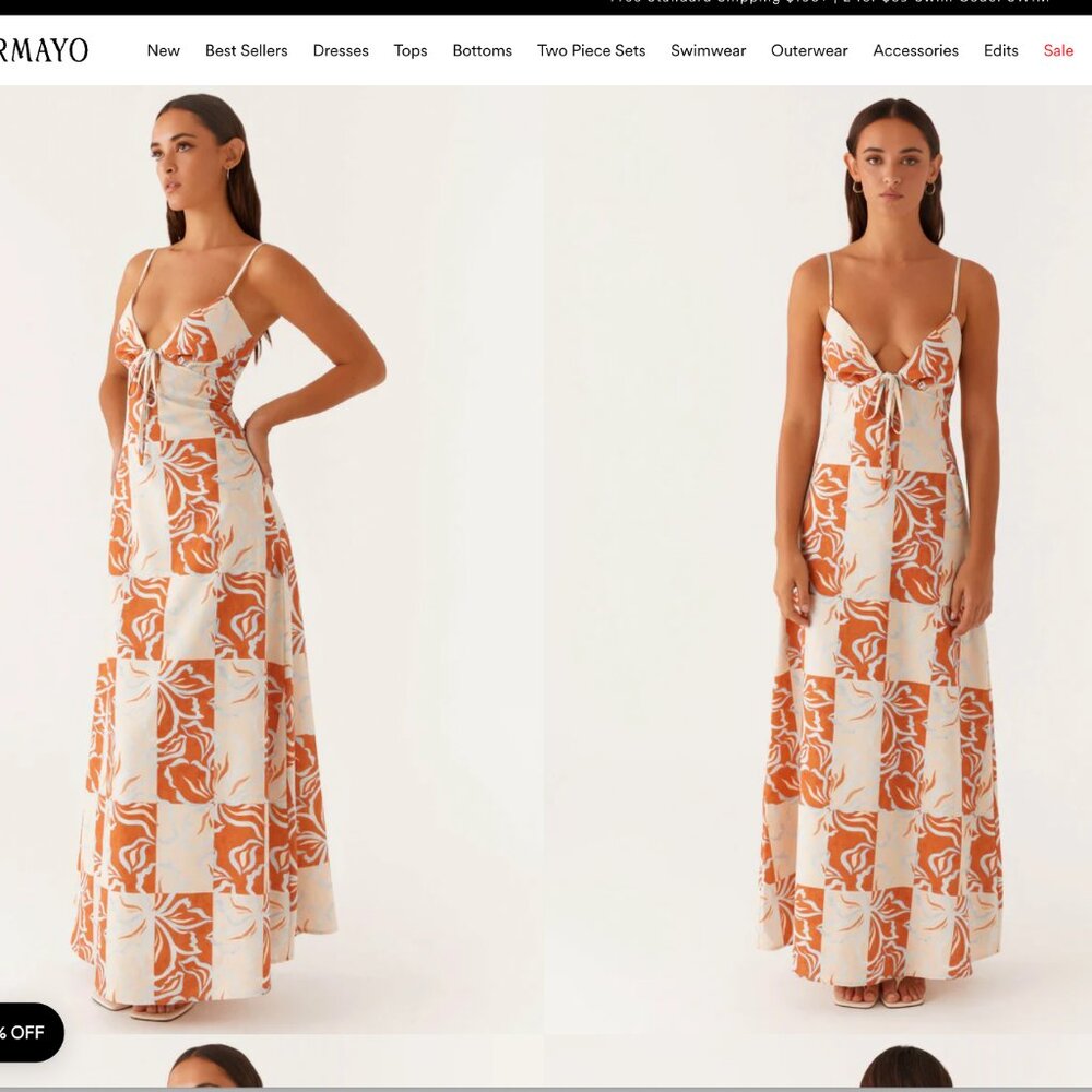 Peppermayo flora linen maxi sundress NWT